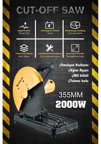 Resim Assur ASR619 2000W 55MM Profil Metal Kesme Sarı 