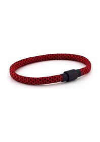 Resim Kirmizi Siyah Paracord Ipli Miknatisli Erkek Bileklik M012D Çok Renkli 