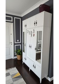 Resim Averon Portmanto Vestiyer Ayakkabılık Dolap Byz - M2 Beyaz 