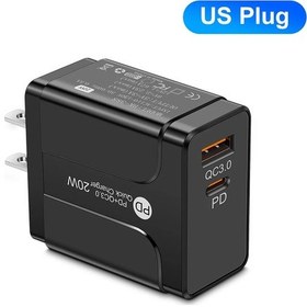 Resim İphone Uyumlu 15/14 + Usb C Pd Qc3.0 20w İçin Kablosuz Şarj Cihazı - Otomatik Us Black 02 