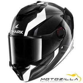 Resim Shark Spartan Gt Pro Karbon Şeffaf Vizörlü Kask Beyaz Siyah 