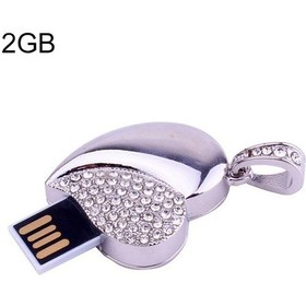 Resim Sones Gümüş Kalp Şeklinde Elmas Takı Usb Flash Disk, Sevgililer Günü leri İçin Özel 