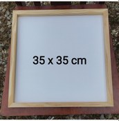 Resim 35x35cm Beyaz Ahşap Çerçeveli Pano Camsız-arkalık Sabit 