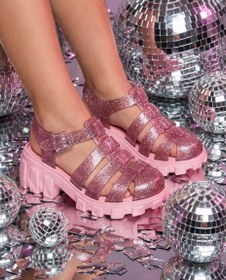 Resim Mini Melissa Megan Chunky Taban Simli Pembe Kız Çocuk Sandaleti | 28-34 Numara | Melflex® Vegan | İkonik Kokulu - 3 