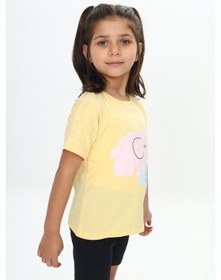 Resim Toontoy Kids Toontoy Kız Çocuk Fil Baskılı Tişört Sarı 