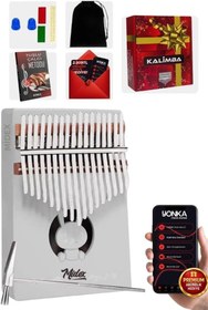 Resim Midex KLX-550 Beyaz Renk Gerçek Ağaç Kalimba 17 Tuşlu Full Set 