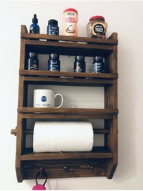 Resim Genel Markalar Masif Ahşap Mutfak Tereği Duvar Rafı Mutfak Dolabı Baharatlık Havluluk Bardaklık Kupalık 