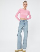 Resim Straight Jean Kargo Kot Pantolon Düz Paça - Eve Jeans 