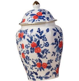 Resim Homyl Antika Seramik Zencefil Kavanoz Kapaklı Çiçek Aranjmanı Stil A 