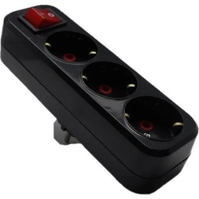 Resim Üçlü Anahtarlı Golyat Fiş Priz Siyah Mutlusan 