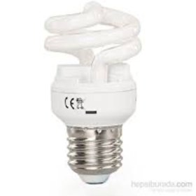 Resim Philips 8W= 38W Mini Kıvrık Sprel Tasarruflu Ampul/e27 Duy/Sarı Işık-2700K/400 Lumen 