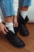 Resim Lilia Siyah Mat Kumaş İçi Kürklü Düz Taban Kadın Bot 