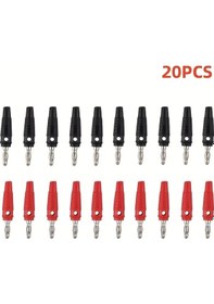 Resim Dashanshop 20 Adet Siyah Kırmızı 4mm Muz Pofuduk Konnektör Dayanıklı Çıkarılabilir Kapak 