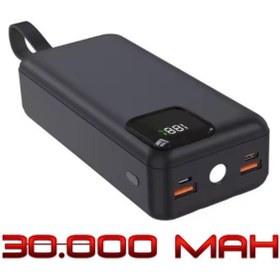 Resim PREPARE Powerbank 30.000 mAh Led El Feneri Özellikli Dahili Kablolu Powerbank 