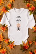 Resim Overoz Organik %100 Pamuk Patron Bebek Küçük Olabilirim Ama Patron Benim Uzun Kollu Body Badi Zıbın 5206 