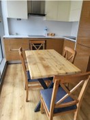 Resim Doğal Ahşap Yemek Masası-70-160-76 Cm-w Ayak 