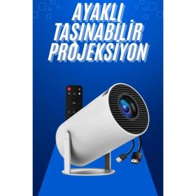 Resim Zero Land Sepetim Taşınabilir Projeksiyon Ayaklı Projektör Android Uyumlu HDMI Girişli 