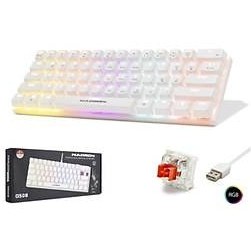 Resim Hadron G508R Beyaz Kablolu Mini Mekanik Red Switch Rgb Oyuncu Klavyesi 