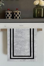 Resim Gri Çerçeveli Fırın Mutfak Havlusu 30X50Cm 