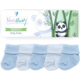 Resim Novibaby 5'li Bambu Yenidoğan Bebek Çorabı I Bluemy I 0-6 ay "Karışık Renkli" 