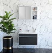 Resim ARTEL MOBİLYA Venüs 85 Cm Mdf Banyo Dolabı Takımı Seramik Vitrifiye Dahil 