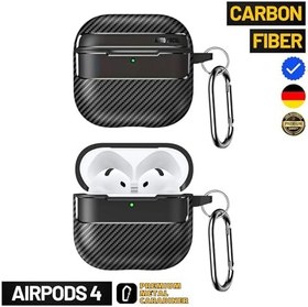 Resim AirPods 4. Nesil Uyumlu Karbon Fiber Hybrid Polymer Technology Premium Kulaklık Kılıfı (Siyah) 