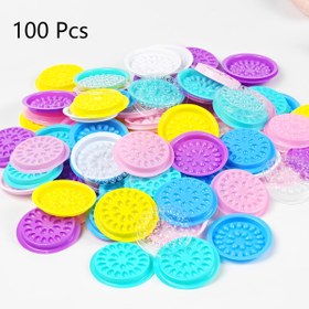 Resim 100 adet Çok Renkli PVC Desenli Kirpik Tepsileri - Rastgele Renkli Graftlenmiş Kirpik Uygulayıcıları, Makyaj İçin, Koku Olmayan, Güce Gerekli Olmayan, Güzellik Aksesuarları, Kirpik Kıvırma Araçları, Makyaj Uygulaması, Canlı Renkler, Güzellik Aracı Seti 