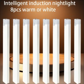 Resim 8'li Paket, 19.81/29.97/50.04 cm, Cadılar Bayramı Kampanyası ve Noel En Çok Satan Dekoratif Hareket Sensörlü Gece Lambası, İnsan Vücudu Hareketi Algılama Özellikli, Üç Işık Modlu, USB Şarj Edilebilir Duvar Lambası, Kablo Gerektirmeyen Manyetik Montaj - Uygun 