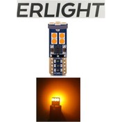 Resim Erlıght W5w T10 Turuncu Dipsiz Tavan Park Plaka Ledi 1 Adet 