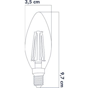 Resim E14 LED FİLAMANLI RUSTIK AMPUL C35 ŞEFFAF DÜZ 6W 3000K Gün Işığı ERD-92 