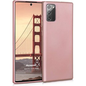 Resim Matte Silicone Samsung Galaxy Note 20 Kılıf Rose Gold 