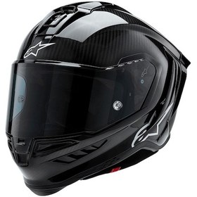 Resim Alpinestars Supertech R10 Carbon Siyah Spor Motosiklet Kaskı Hafif Malzeme ile Yüksek Koruma 