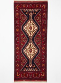 Resim Handmade Turkish Runner Rug 3x6.7 ft - Traditional Red Wool Hand-Knotted Hallway Carpet 