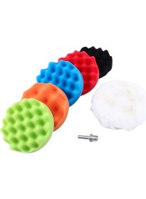 Resim Creatorally 7 Adet 4 " Sünger Parlatma Ağda Parlatıcı Pedleri Kiti Araba Parlatıcı M10 Matkap Adaptörü Kiti (Yurt Dışından) 