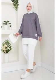 Resim Bestenur Arma Detay Piliseli Oysho Tunik 1627 - Antrasit Antrasit 