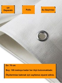 Resim NetBazaars 0,7x36 metre BEYAZ BALKON ÖRTÜSÜ BRANDA, BALKON ÇADIR BEZİ, SEPERATÖRÜ, UV KATKILI 