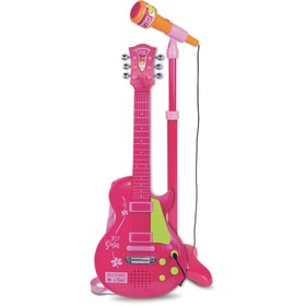 Resim Nessiworld Elektronik Ayaklı Mikrofonlu Pembe Gitar 