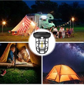 Resim Bucuks Solar Kamp Feneri - Güneş Enerjili, Otomatik Şarj Ve Gece Işığı, Taşınabilir Ve Asılabilir Led Dış Mekan Lamba Renkli 