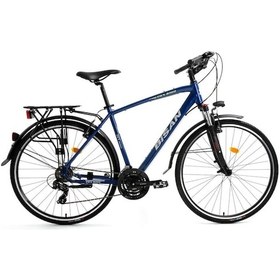 Resim Bisan Trx 8100 City Şehir Bisikleti 52 Cm V 700c 21 Vites Lacivert Yeşil Beyaz Lacivert 