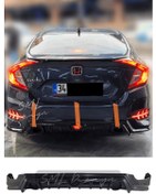 Resim Honda Civic Fc5 2016-2021 Mugen Arka Ek-Difüzör (Plastik) BOYASIZ 