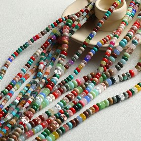 Resim Çok Boyutlu Doğal Taş Boncuklar, 2x4mm/4x6mm, Sentetik, Moda Temalı, El Yapımı Takı Malzemeleri için DIY Boncuk, Kolye, Bileklik, Telefon Zinciri Takı Malzemeleri 