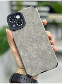 Resim Go Aksesuar Iphone 14 ile Uyumlu Alcantara Tasarımlı Esnek Silikon Kılıf 