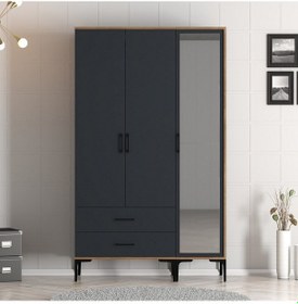 Resim Variant Kumsal 3 Kapılı Rt Gardrop - Ceviz / Antrasit 