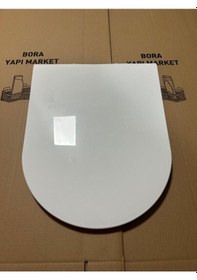 Resim Klozet Kapağı Gala Model Slim Yavaş Kapanan Klozet Kapağı D Form Kaan Beyaz 