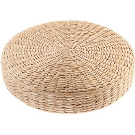 Resim Suntek Yuvarlak Hasır Dokuma Tatami Minder Zemin Puf Meditasyon 