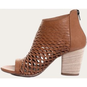 Resim Bueno Shoes Deri Kahverengi Kadın Topuklu Sandalet 