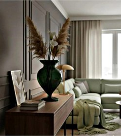 Resim Vazo Renkli Optikli Yeşil Vazo Takımı 1 Parça Yeşil 