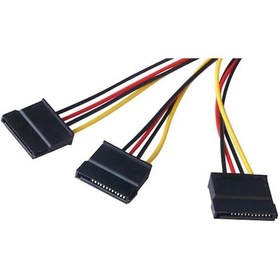Resim 1x IDE MOLEX 4 Pin M To 3x SATA Power 15 Pin F HDD Güç Kablosu 