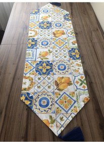 Resim Limon Seramik Desenli Runner Çok Renkli 