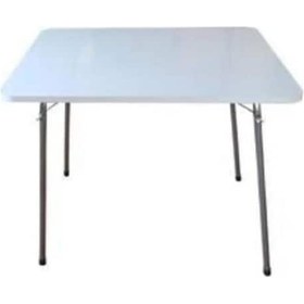 Resim Beyaz Katlanır Masa Balkon Bahçe Kamp Piknik Masası 45 x 60 CM Beyaz 